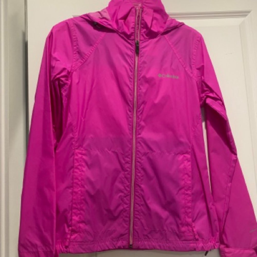 Neon Pink Columbia Rain Jacket
